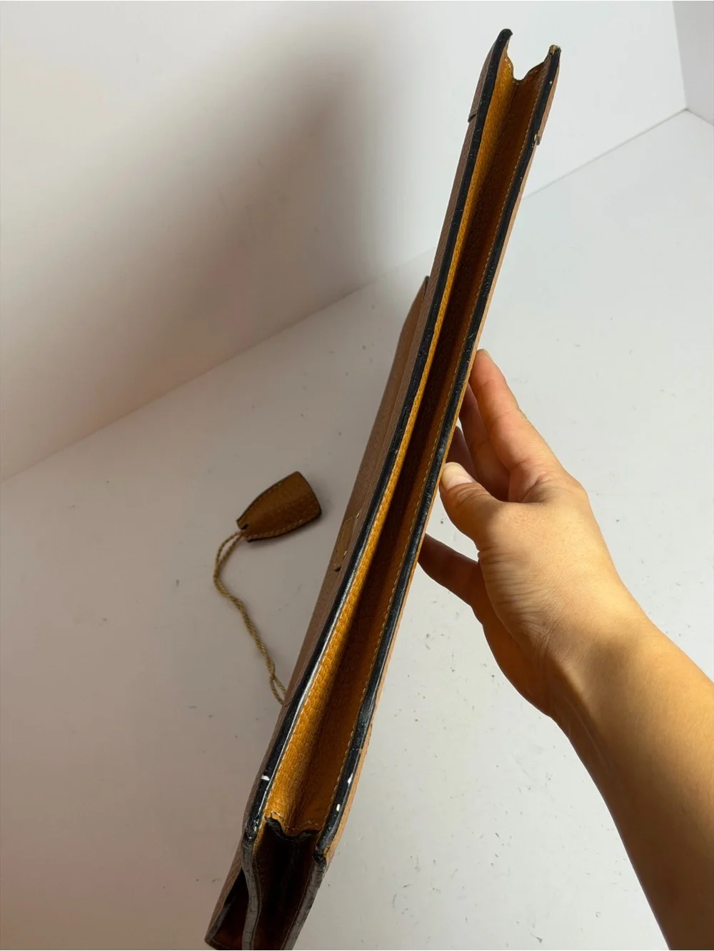 Vintage Loewe Textured Brown Leather Briefcase